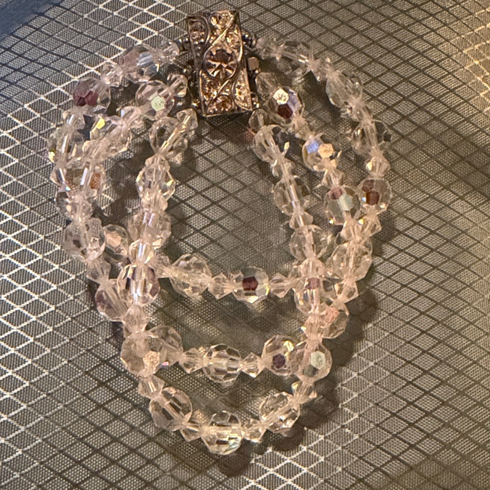 Vintage 3 strand Elegant Crystal OBE Beaded Bracelet